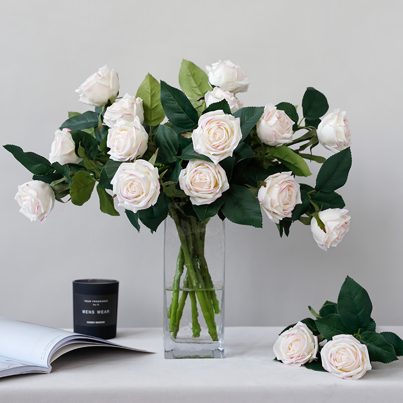 Gardenia moisturizing hand glue rose simulation flower ornaments fake flower bouquet Living room glass vase