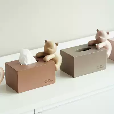 Nordic ins tissue box living room ornaments creative home cute bedroom desktop violent bear bear bear bear health paper box