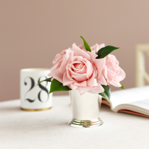 Gardenia home feel rose simulation flower ornaments Living room table flowers flower ornaments No fire aromatherapy small vase