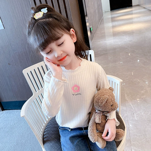 Приятный телу осенний детский весенний тонкий лонгслив, детская одежда