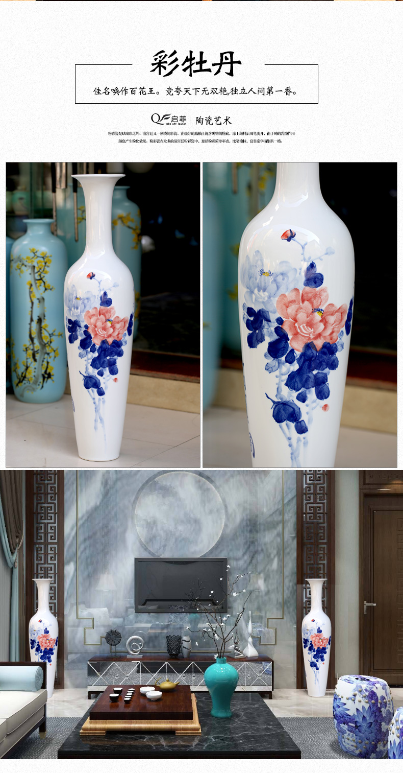 Jingdezhen ceramic hand - made vase contracted landing fresh modern furnishing articles study store opening gifts