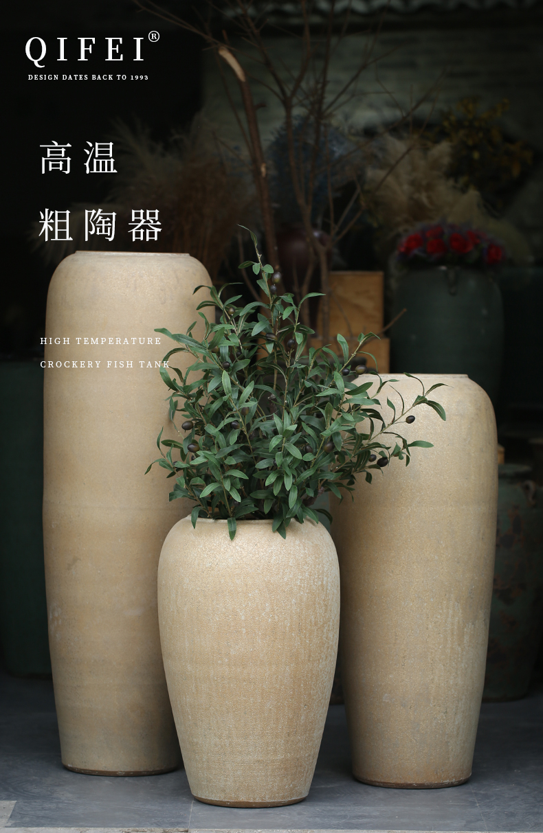 Jingdezhen ceramic large vase hotel furnishing articles sitting room flower arranging new Chinese style restoring ancient ways contracted large POTS