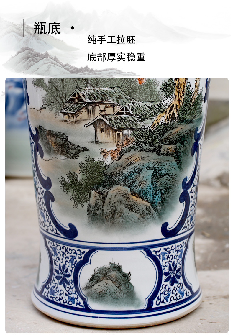 Jingdezhen ceramics has a long history in the hand draw pastel landscapes of large vases, home furnishing articles sitting room adornment