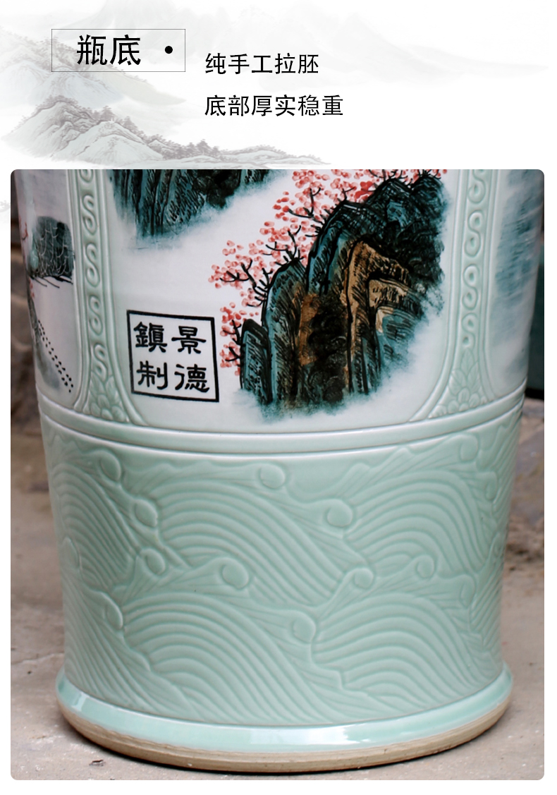 The New Chinese jingdezhen sitting room of large vase ceramic arts and crafts flower arranging, hand - made decorative carving furnishing articles