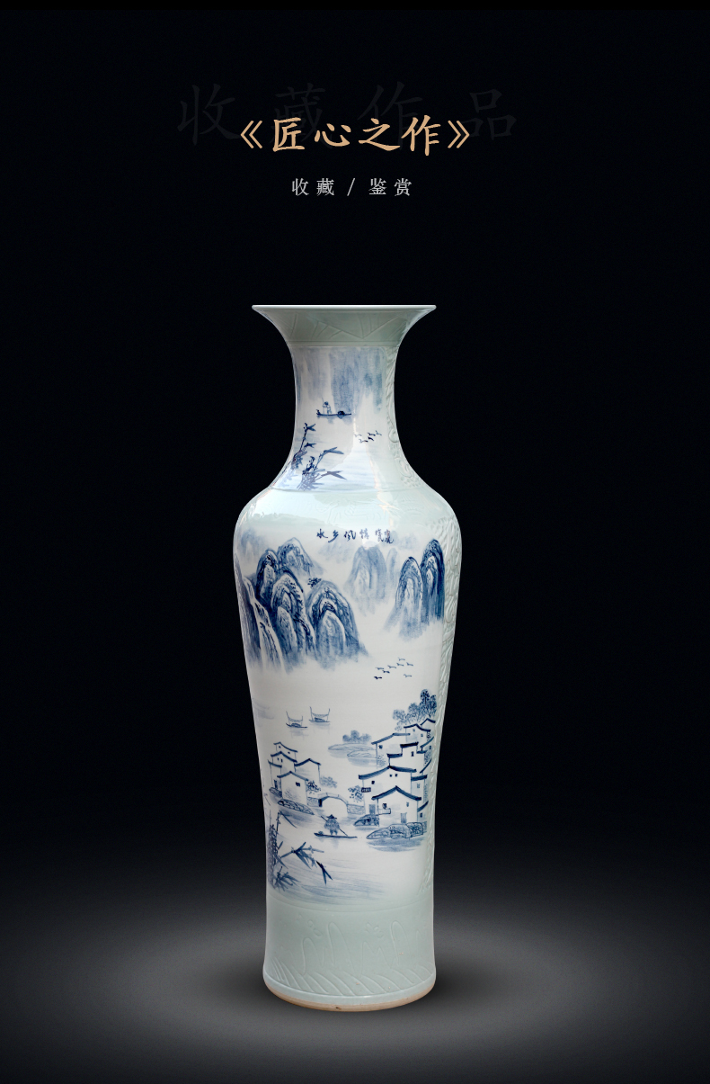 Hand is the jingdezhen blue and white porcelain ceramic vase home sitting room floor furnishing articles study adornment