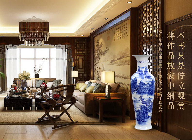 Jingdezhen landing big vase to heavy Chinese flower arranging vase interior contracted large creative household act the role ofing is tasted furnishing articles