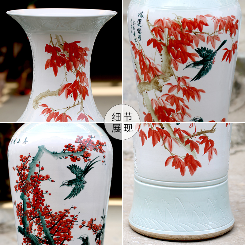 Jingdezhen ceramic hand - made beaming of large vase sitting room of Chinese style household furnishing articles store opening gifts