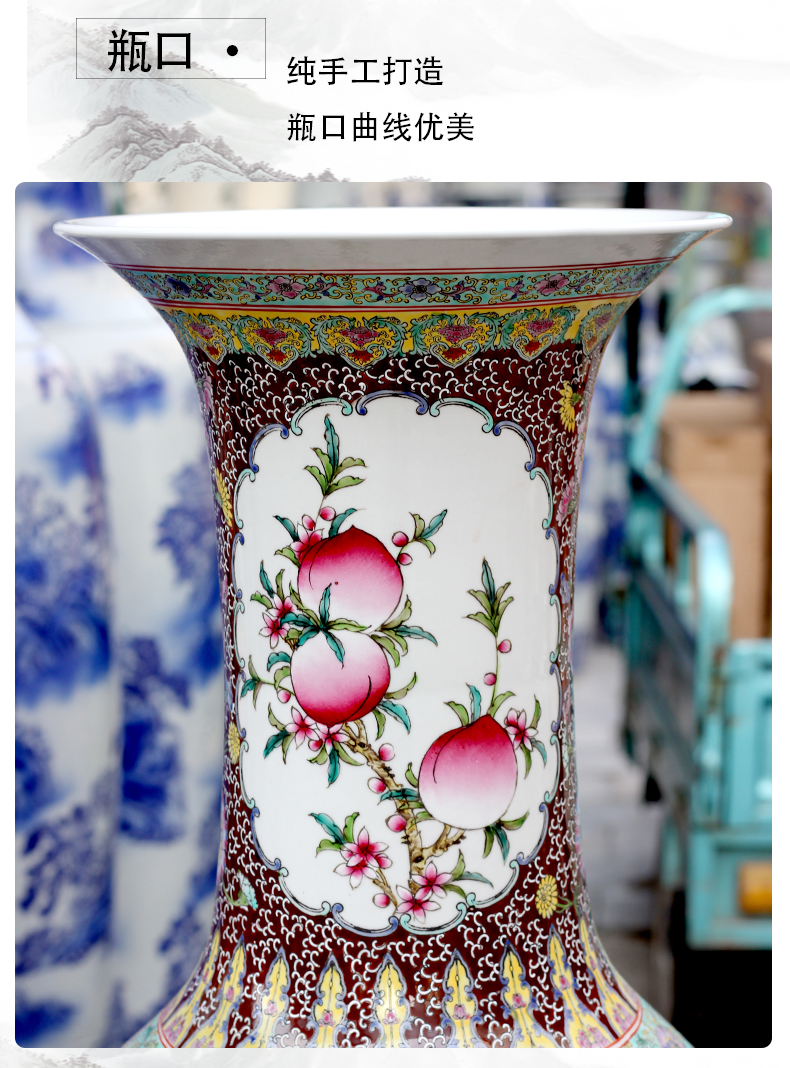 Jingdezhen ceramic vase of large sitting room the opened the feel study large China ornaments