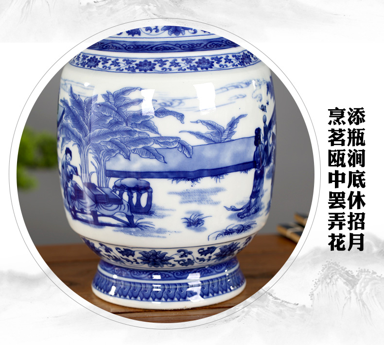 Jingdezhen blue and white porcelain of adornment of the sitting room porch ceramics museum frame of Chinese style furnishing articles study design decorative bottle