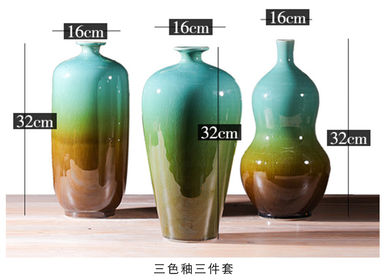 Jingdezhen ceramics, vases, flower arrangement sitting room adornment rich ancient frame TV ark of desk of Chinese style household furnishing articles