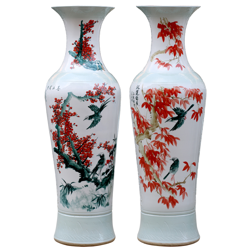 Jingdezhen ceramic hand - made beaming of large vase sitting room of Chinese style household furnishing articles store opening gifts