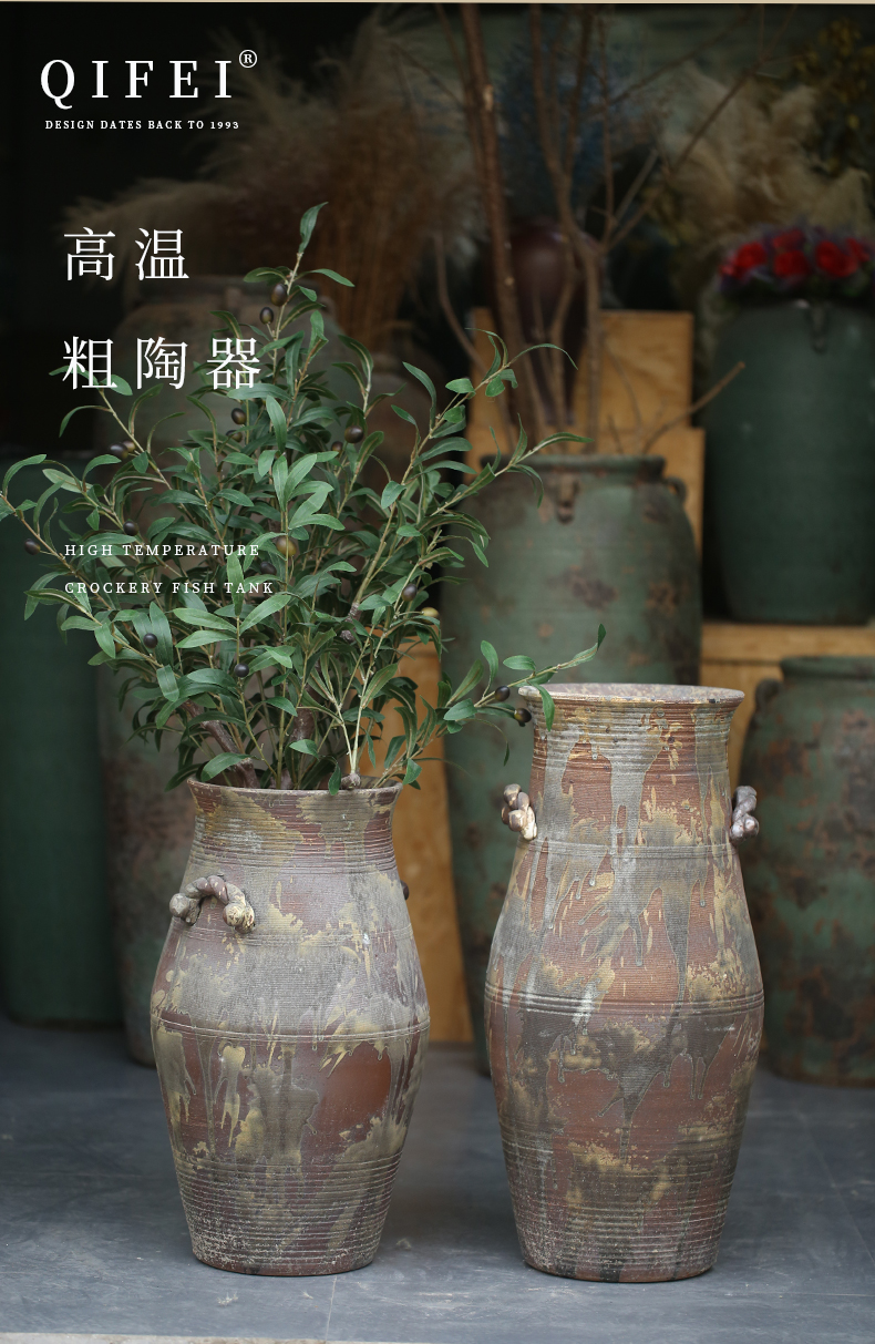 Jingdezhen ceramics raw clay ground sitting room vase courtyard study receptacle furnishing articles alien crafts ornament