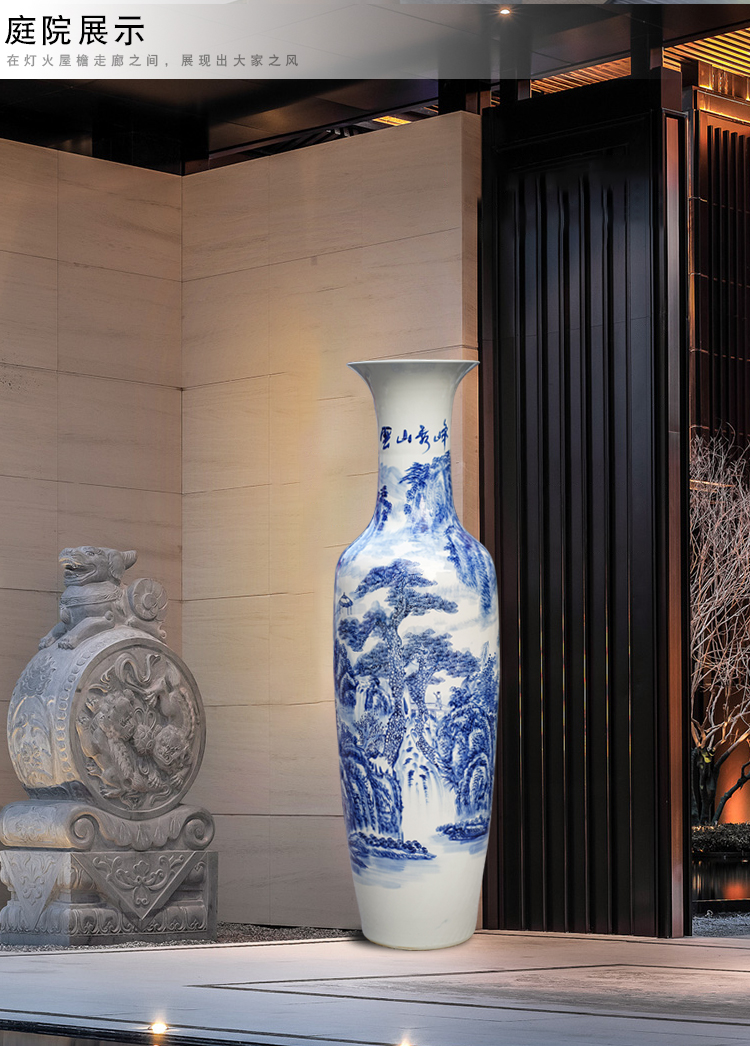 Jingdezhen blue and white porcelain hand - made yunshan xiufeng ceramics of large vases, furnishing articles sitting room TV ark, adornment