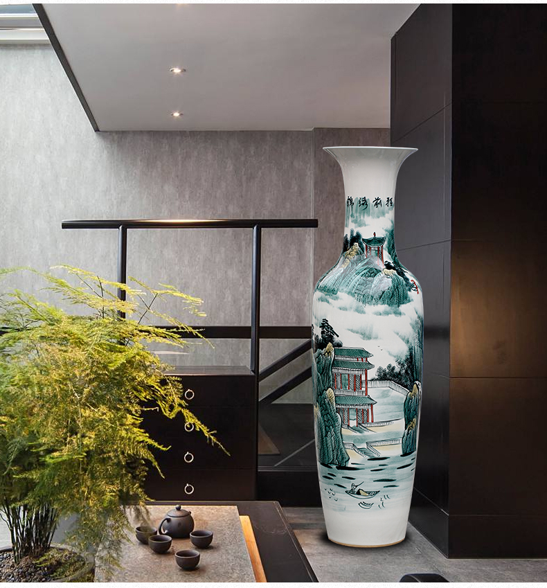 Jingdezhen hand - made bright future of blue and white porcelain vase of large living room household ceramics decoration large furnishing articles