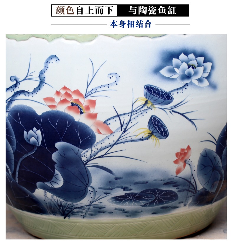 Jingdezhen ceramics goldfish VAT package mail the tortoise basin hydroponic plant water lily bowl lotus tank floor furnishing articles