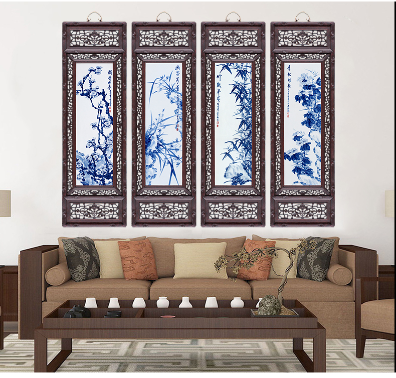 Ceramic plate painting murals sofa background wall of the sitting room adornment style of the ancients hollow - out by patterns porch corridor hang a picture