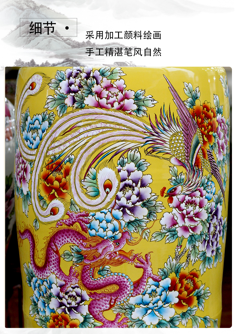 Jingdezhen ceramic home sitting room adornment hand - made in extremely good fortune of large vase study Chinese furnishing articles