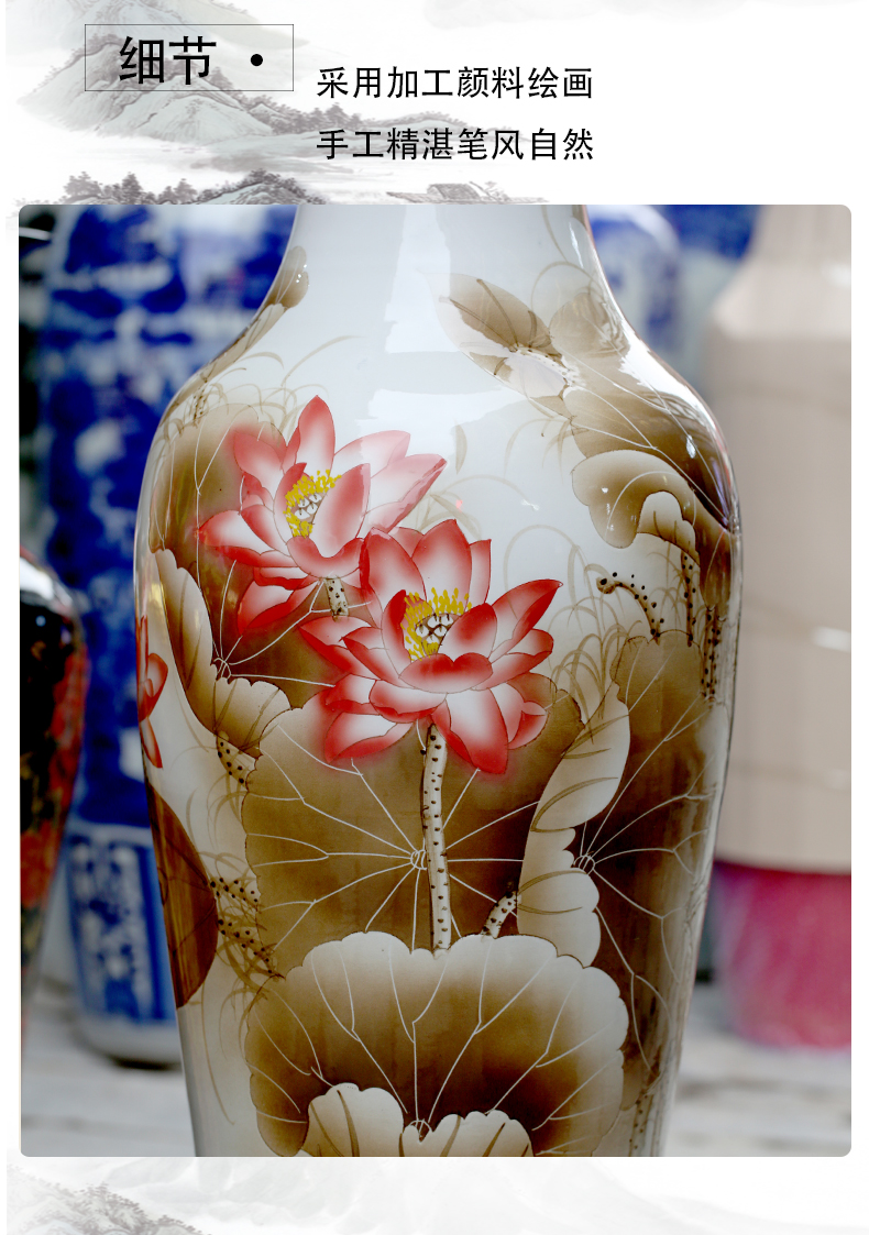 Jingdezhen ceramics hand - made harmony landing large vases, home sitting room hotel villa decorations furnishing articles