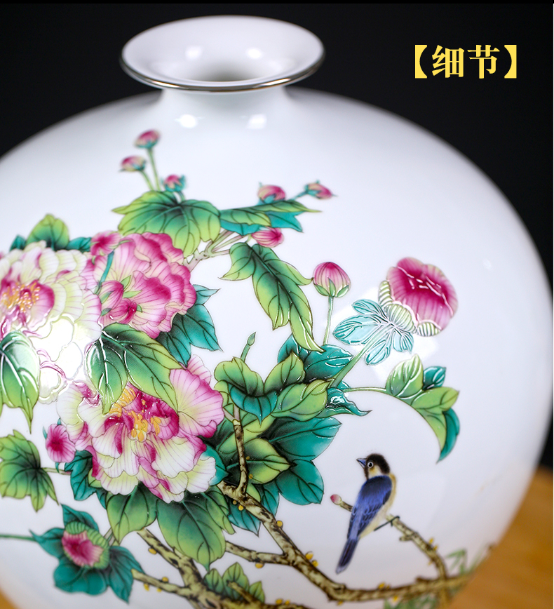 Jingdezhen ceramic landscape painting flower vase sitting room of Chinese style household furnishing articles mesa porch rich ancient frame ornaments