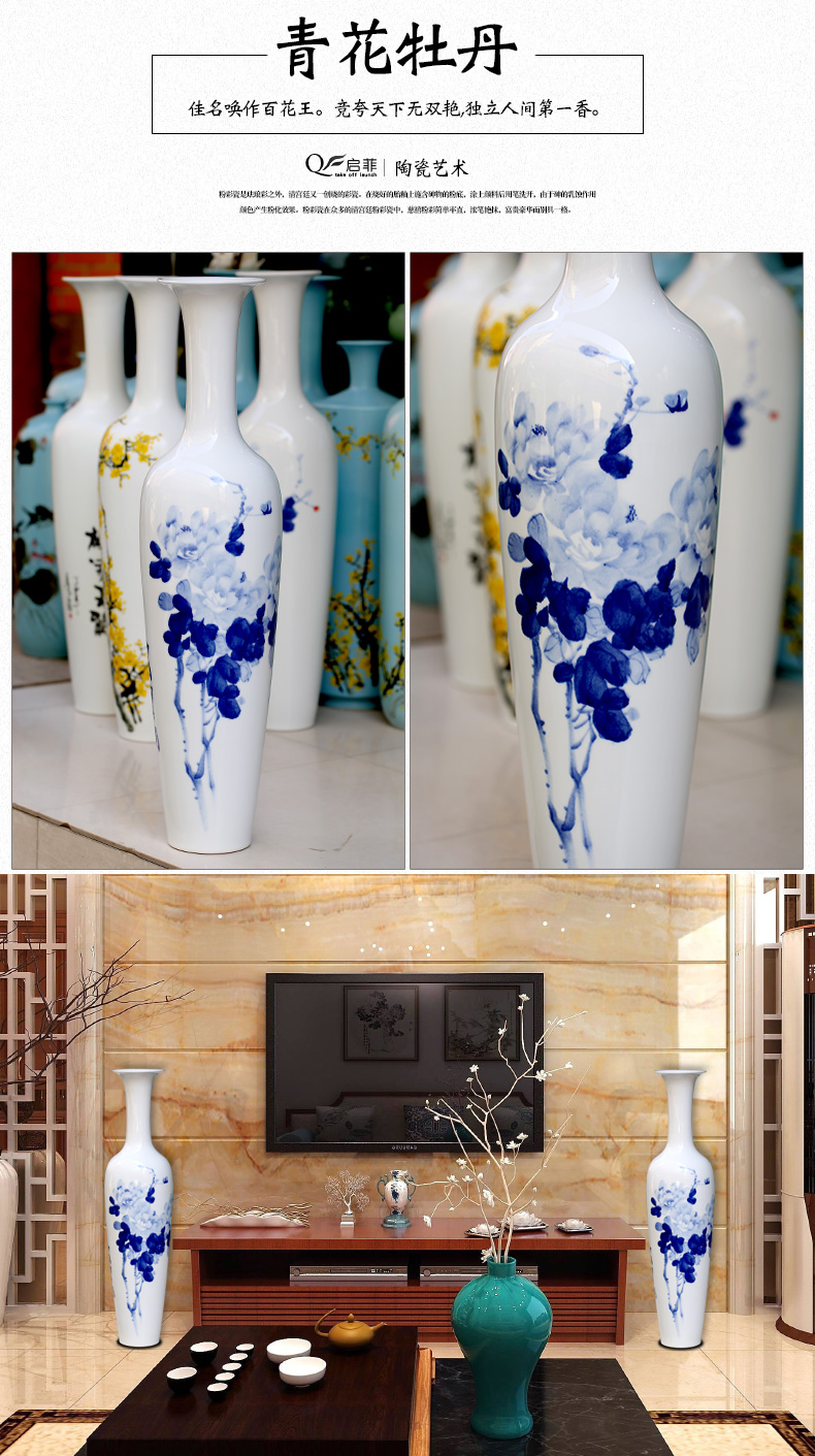 Jingdezhen ceramic hand - made vase contracted landing fresh modern furnishing articles study store opening gifts