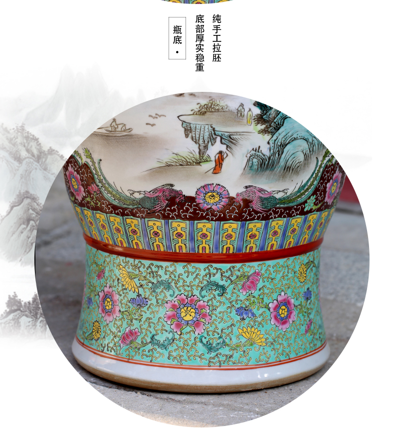 Jingdezhen ceramic hand - made landscape painting big vase household stores sitting room be born Chinese penjing opening gifts