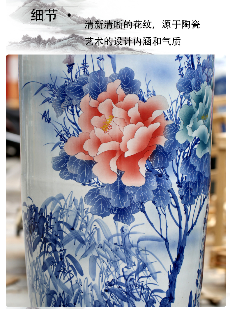 Jingdezhen ceramics hand - made rich auspicious sitting room of large vase household furnishing articles company opening gifts