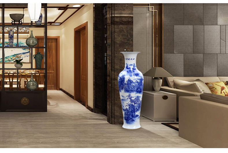 Jingdezhen landing big vase to heavy Chinese flower arranging vase interior contracted large creative household act the role ofing is tasted furnishing articles