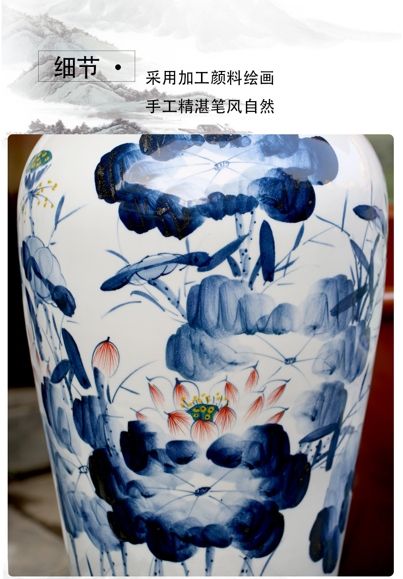 Jingdezhen ceramics hand - made five - flavored fish landing place to live in the sitting room is big vase opening gifts