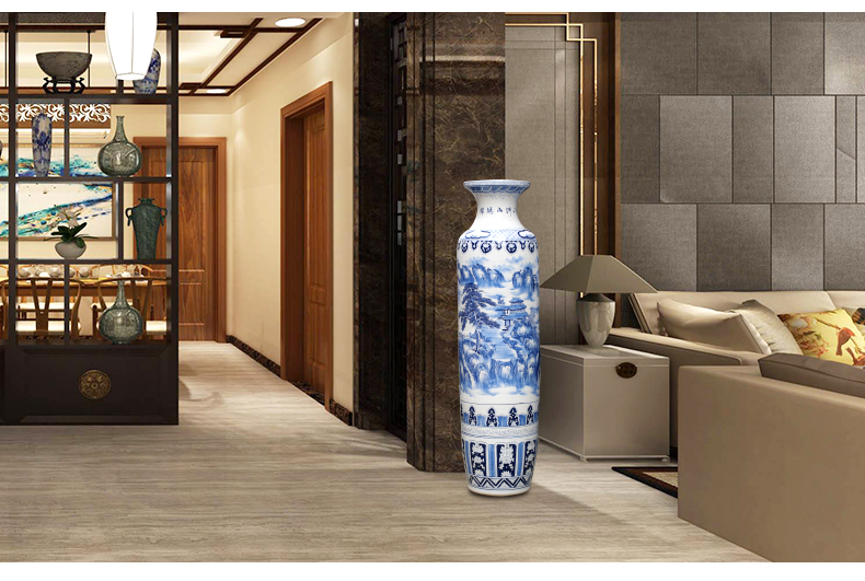 Jingdezhen blue and white porcelain hand - made ceramic furnishing articles home sitting room of large vase splendid sunvo hotel decoration