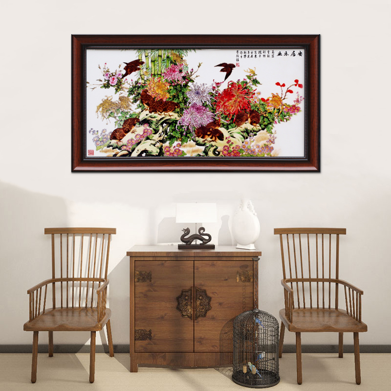Jingdezhen porcelain plate hangs a picture of modern Chinese style porch sitting room mural corridors aisle stair adornment horizontal version