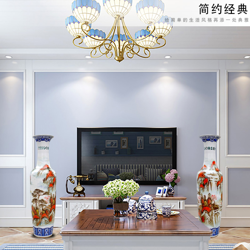 Jingdezhen ceramic hand - made luck of large vases, the sitting room the hotel lobby decorations opening gifts