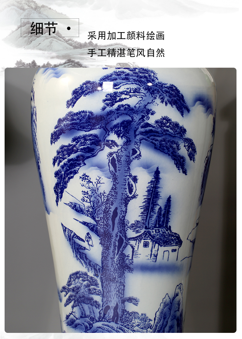 Jingdezhen blue and white porcelain splendid sunvo large sitting room of large vases, ceramic decorations study hotel furnishing articles