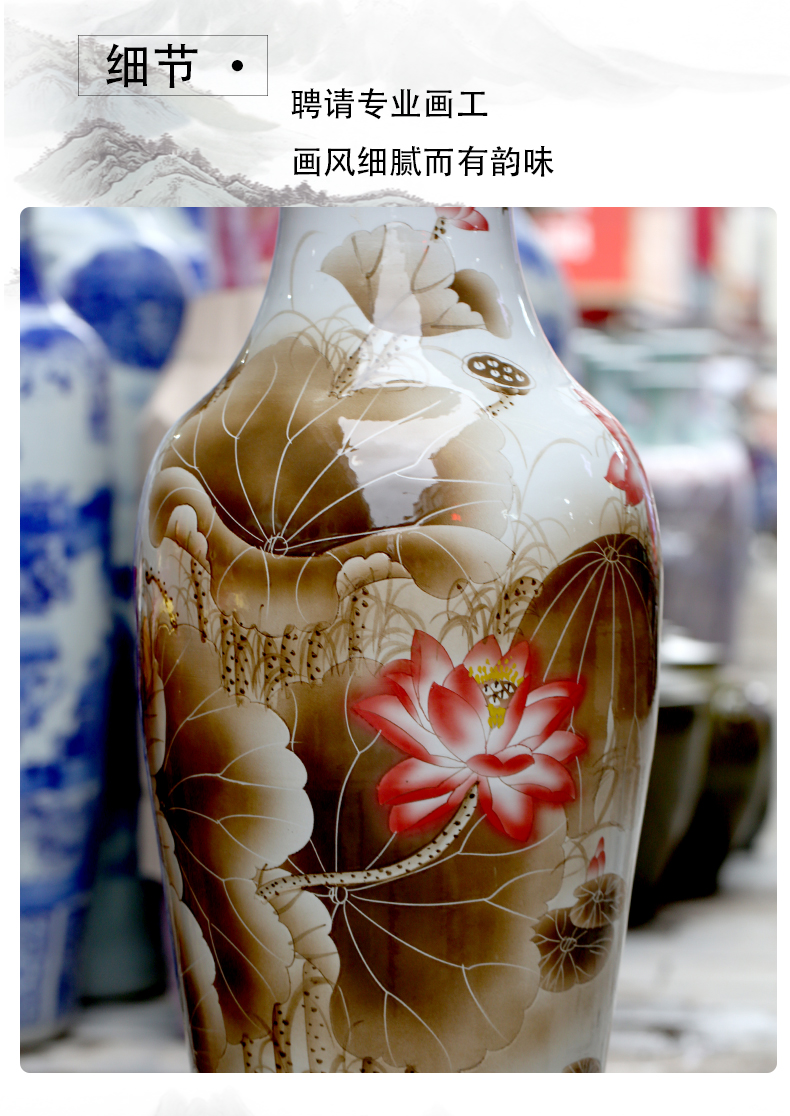 Jingdezhen ceramics hand - made harmony landing large vases, home sitting room hotel villa decorations furnishing articles