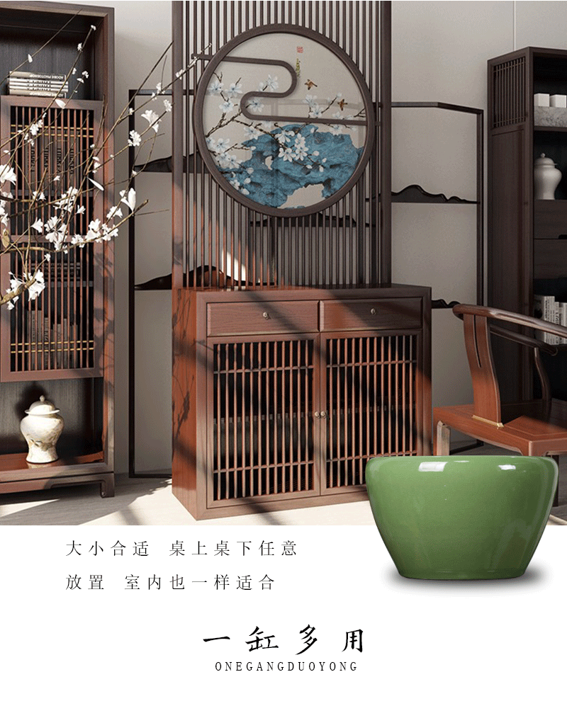 Jingdezhen ceramic aquarium on crackle goldfish turtle cylinder sitting room courtyard place lotus lotus basin