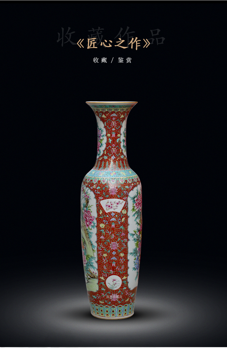 Archaize of jingdezhen ceramics powder enamel handpainted large vases, Chinese style living room decoration to the hotel opening furnishing articles