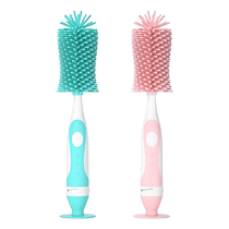 360-degree rotating baby silicone bottle brush nylon pacifier brush straw brush water cup cleaning rinse aid cleaning set