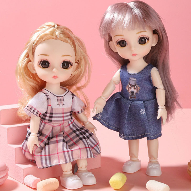 17cm CM foreign Barbie doll set little girl child princess baby cute bjd toy doll clothes cloth - Taobao