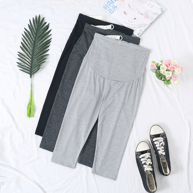 Maternity pants cropped pants summer fashion outside wear summer blouse pants summer ice silk cotton thin stretch leggings shorts