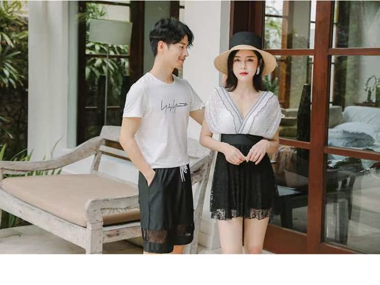 Đồ bơi mùa hè Phiên bản Hàn Quốc của bộ đồ bơi đôi đơn giản Cặp đôi người mẫu dưới nước Đồ bơi cặp đôi Người mẫu đồ bơi gợi cảm - Vài đồ bơi 	đồ đôi gia đình đi biển