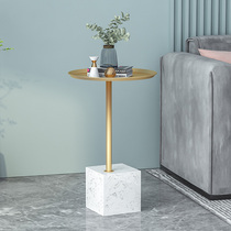 Net red marble beds on the side of several Nordic sofa corner table light luxury tea few minimal bedside cabinet corner small round table