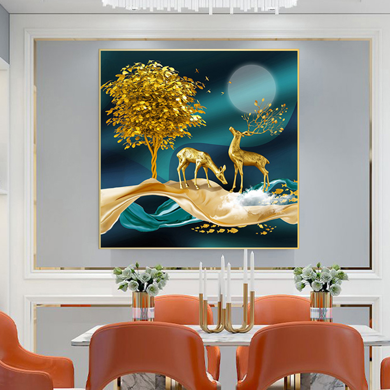 Dining room decoration painting 2021 new kitchen murals simple modern light luxury dining room hanging paintings dining table porch