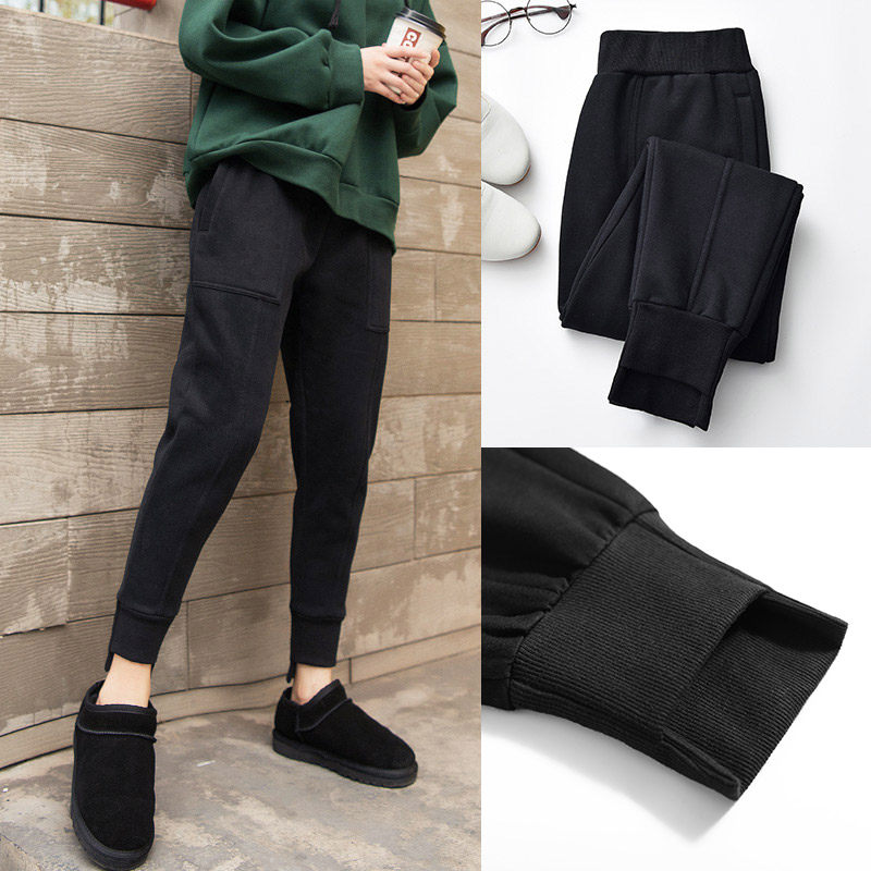 Sports Pants girl 2023 autumn and winter dress new beam Halen pants loose thin plus radish casual pants