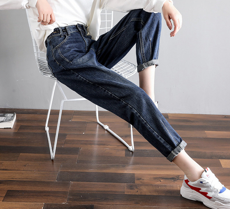 Boomer Jeans Women 2022 New Spring Spring Loose Hallen Old Daddy Pants Tightness Waist High Waist 100 Hitch Rappants