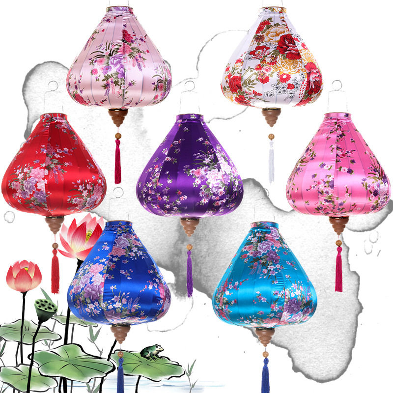 Modern Cloth Art Palace Lantern Classical Tulip Silk Satin Lantern Hotel Decoration Festival Wedding Wedding Arrangement Supplies