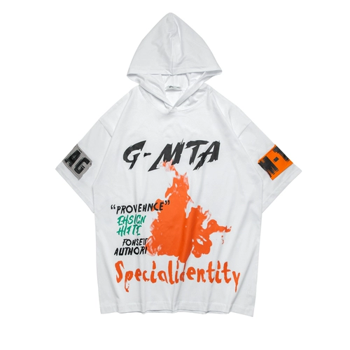 Детская летняя летняя одежда, летний тонкий балахон, футболка с коротким рукавом для мальчиков с капюшоном, коллекция 2021, подходит для подростков