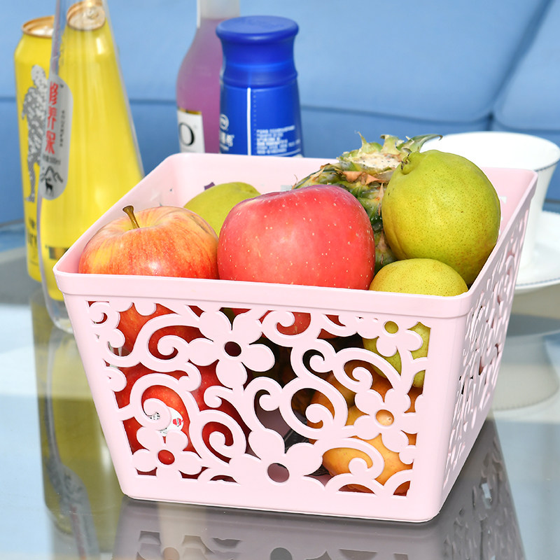 Yidian Square hollow fruit plate fruit bowl fruit basket living room coffee table snack bowl dining room 3 packs