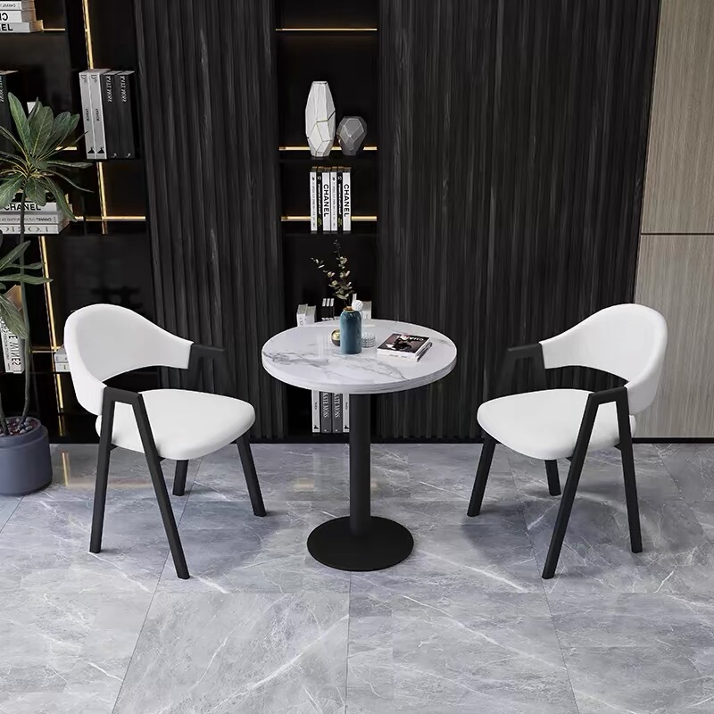 Nordic-Style Home Balcony Small Coffee Table, Trendy Hotel Round Tea Table, Simple Casual Milk Tea Shop Table and Chair Set Nordic-Style Home Balcony Small Coffee Table, Trendy Hotel Round Tea Table, Simple Casual Milk Tea Shop Table and Chair Set