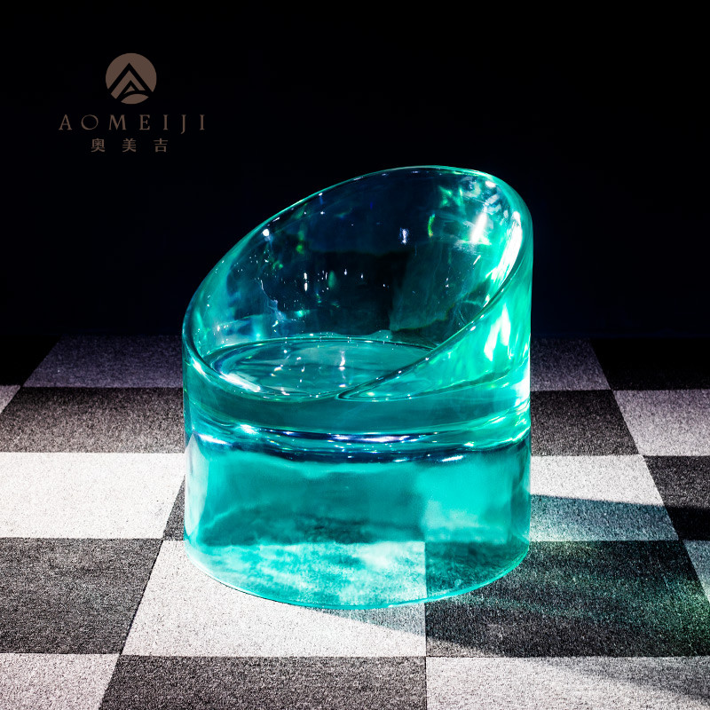 Minimalist round stool transparent resin Sculpture Pendulum MALL AISLE REST CHAIR HOME LIVING-ROOM NEGOTIATION BENCH