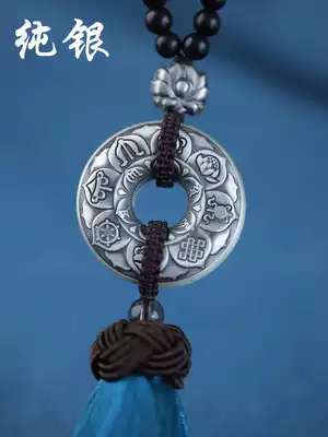 Sterling silver S999 car pendant car pendant Net red goddess car pendant pendant high-end atmospheric safety charm