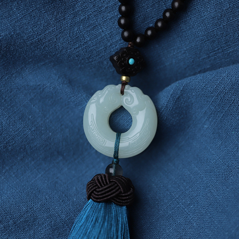 Hetian jade car pendant car interior charm car pendant safety high-end atmospheric goddess model net red car accessories